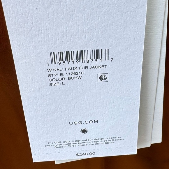 NWT UGG Kali Faux Fur Jacket Beachwood Size L Cozy Luxe - Picture 8 of 11